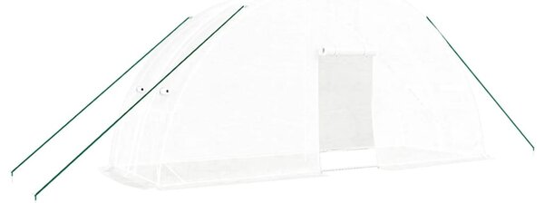 Fehér acélvázas melegház 12 m² 6 x 2 x 2,85 m