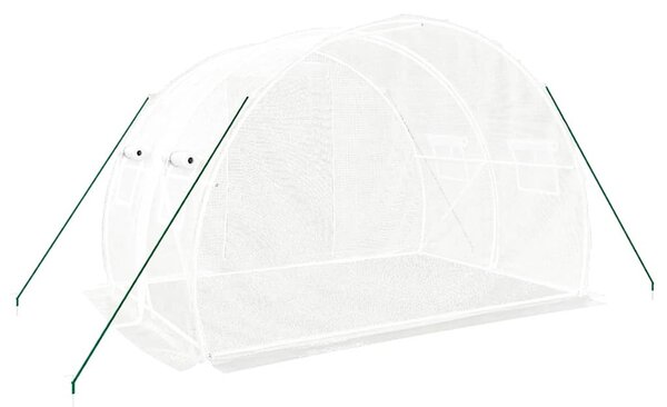 Fehér acélvázas melegház 6 m² 3 x 2 x 2 m