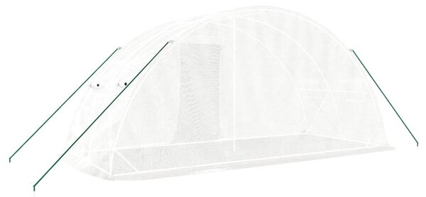 Fehér acélvázas melegház 10 m² 5 x 2 x 2,3 m