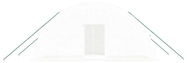 Fehér acélvázas melegház 12 m² 6 x 2 x 2,85 m