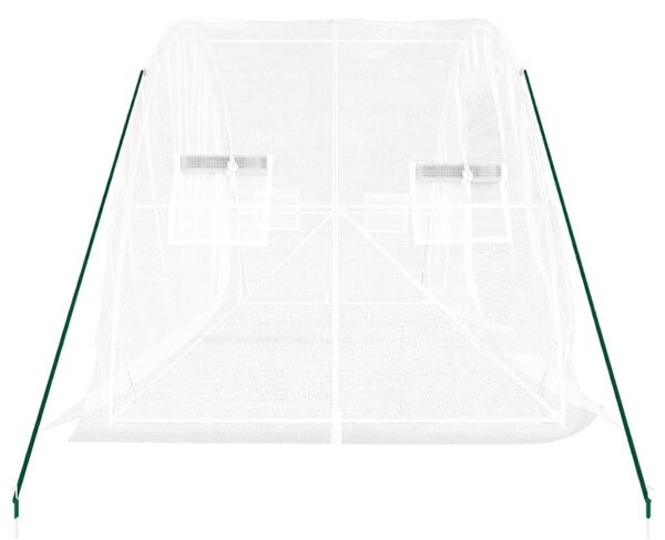 Fehér acélvázas melegház 10 m² 5 x 2 x 2,3 m