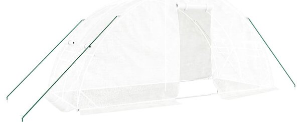 Fehér acélvázas melegház 10 m² 5 x 2 x 2,3 m