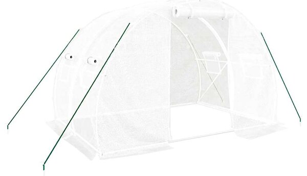 Fehér acélvázas melegház 6 m² 3 x 2 x 2 m