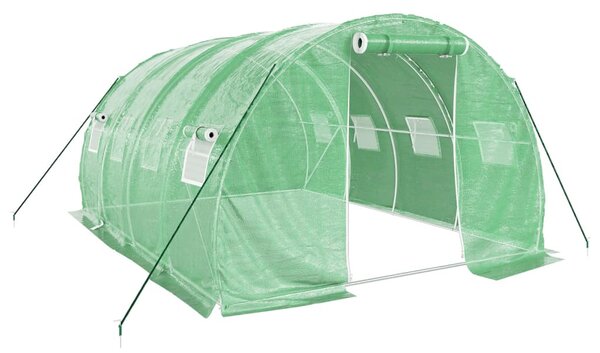 Zöld acélvázas melegház 12 m² 4 x 3 x 2 m