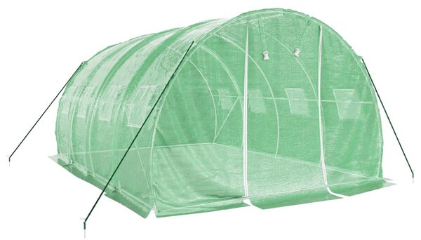 Zöld acélvázas melegház 12 m² 4 x 3 x 2 m