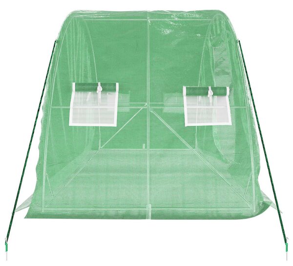 Zöld acélvázas melegház 10 m² 5 x 2 x 2,3 m