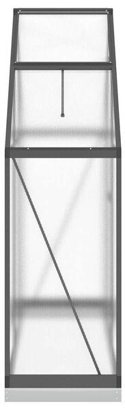 Antracitszürke alumínium melegház alapvázzal 169 x 58 x 202 cm