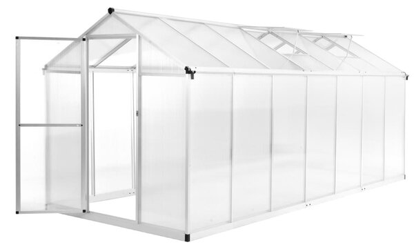 Alumínium melegház 421 x 190 x 195 cm 15,6 m³