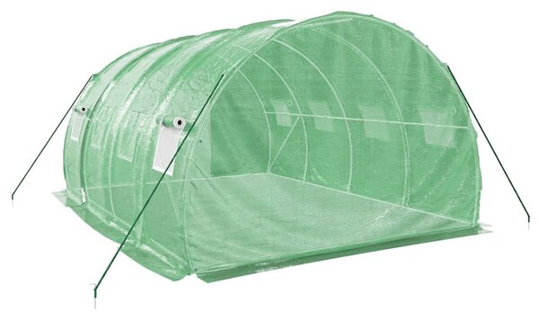 Zöld acélvázas melegház 12 m² 4 x 3 x 2 m