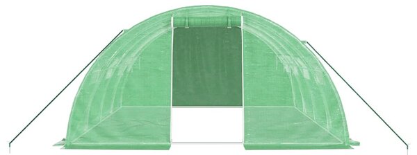 Zöld acélvázas melegház 16 m² 4 x 4 x 2 m