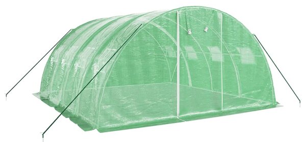 Zöld acélvázas melegház 16 m² 4 x 4 x 2 m