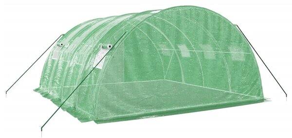 Zöld acélvázas melegház 16 m² 4 x 4 x 2 m
