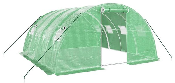 Zöld acélvázas melegház 16 m² 4 x 4 x 2 m