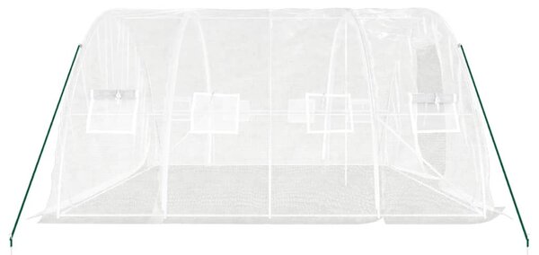 Fehér üvegház acélvázzal 20 m² 5x4x2,3 m