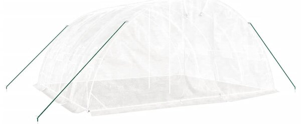 Fehér üvegház acélvázzal 20 m² 5x4x2,3 m