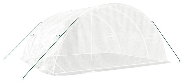Fehér üvegház acélvázzal 20 m² 5x4x2,3 m