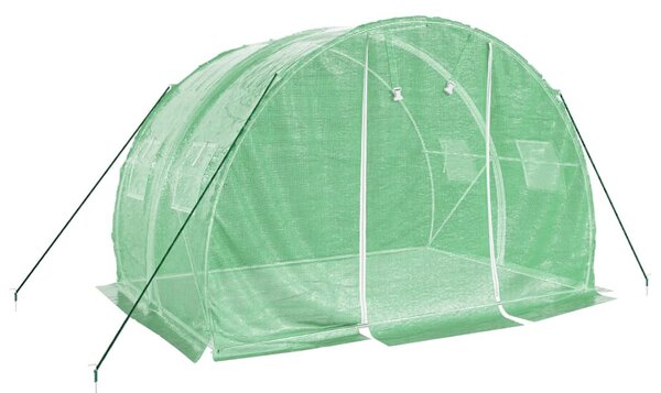 Zöld acélvázas melegház 6 m² 3 x 2 x 2 m