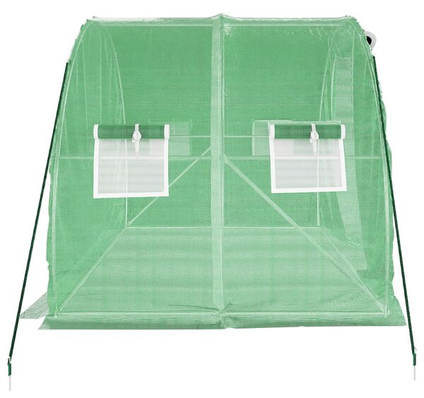Zöld acélvázas melegház 6 m² 3 x 2 x 2 m