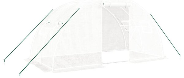 Fehér acélvázas melegház 8 m² 4 x 2 x 2 m
