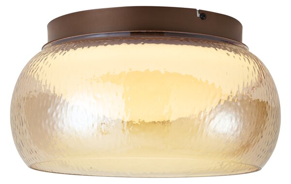 Art Deco mennyezeti lámpa barna borostyánszínű üveggel, LED-del, 3 fokozatban szabályozható - Thimble