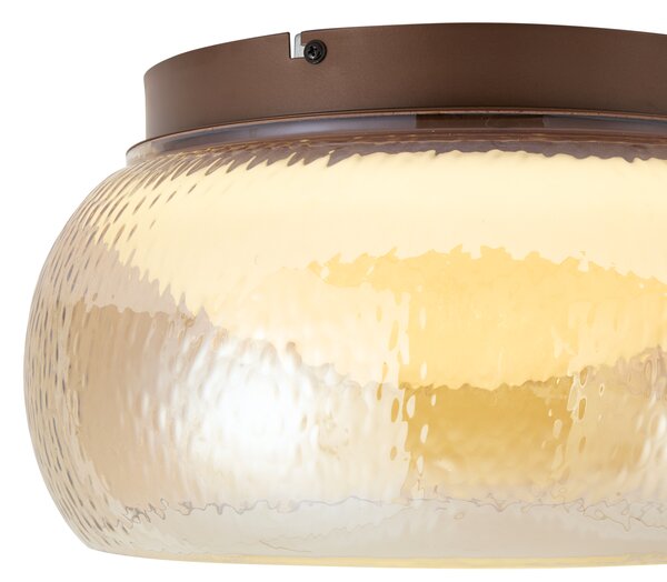 Art Deco mennyezeti lámpa barna borostyánszínű üveggel, LED-del, 3 fokozatban szabályozható - Thimble