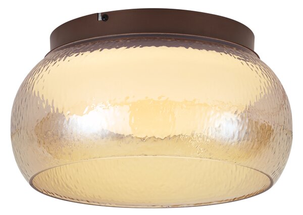 Art Deco mennyezeti lámpa barna borostyánszínű üveggel, LED-del, 3 fokozatban szabályozható - Thimble