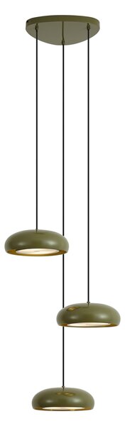 Retro zöld függőlámpa fém búrával 6-lámpás - Macaron