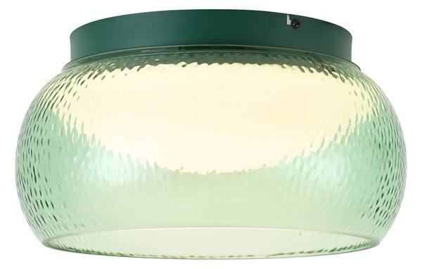 Art Deco mennyezeti lámpa zöld üveggel, beépített LED-del, 3 fokozatban szabályozható - Thimble