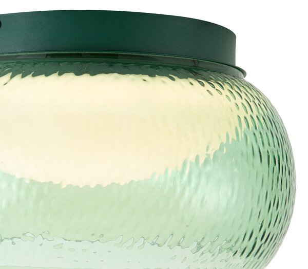 Art Deco mennyezeti lámpa zöld üveggel, beépített LED-del, 3 fokozatban szabályozható - Thimble
