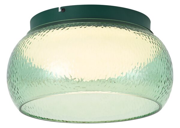 Art Deco mennyezeti lámpa zöld üveggel, beépített LED-del, 3 fokozatban szabályozható - Thimble
