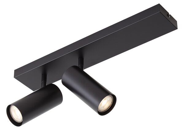 Modern fekete mennyezeti spotlámpa 2 állítható lámpával - Renna