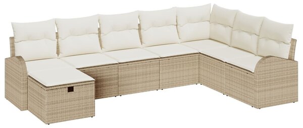 Kerti Kanapé Szett 8 pcs bézs és krémszínű 289 x 179 x 85 cm