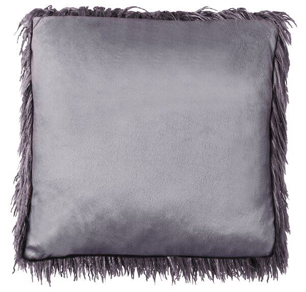2 db díszpárna COROKIA Műszőrme 45 x 45 cm Sötétszürke Egyszínű
