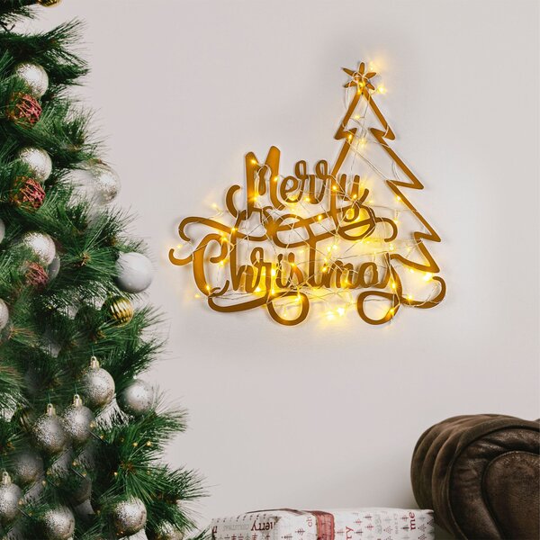 XMASGOLD fém karácsonyi fényfüzér, 62×60 cm