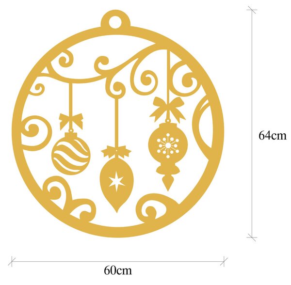 XMASGOLD fém karácsonyi fényfüzér, 60×64 cm