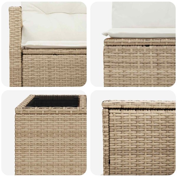 VidaXL Kanapé Szett 6 db Beige és Krémszínű Poli rattan és acél