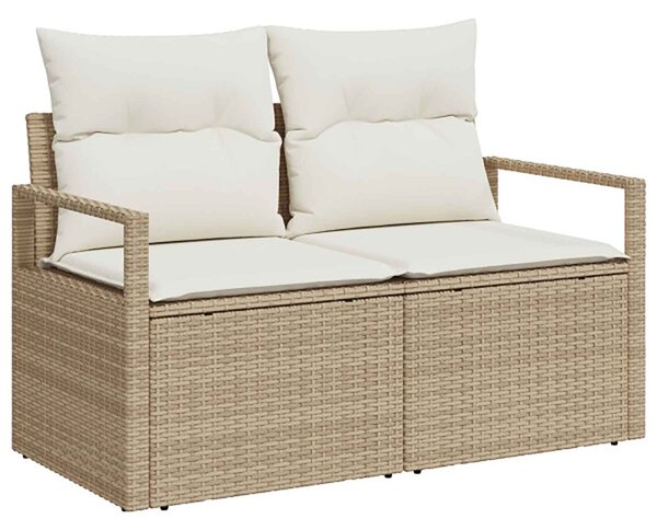 VidaXL Kanapé Szett 7 db Beige és Krémszínű Poli rattan és acél