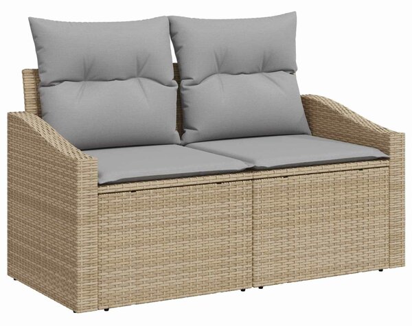 VidaXL Kanapé Szett 8 db Beige és Világosszürke Poli rattan és acél