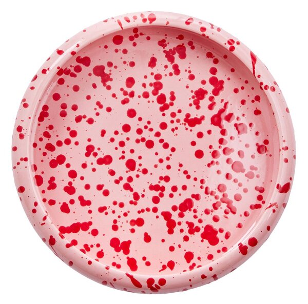 BOOGY SPLASH tésztás tányér 24 cm , rózsaszín/piros