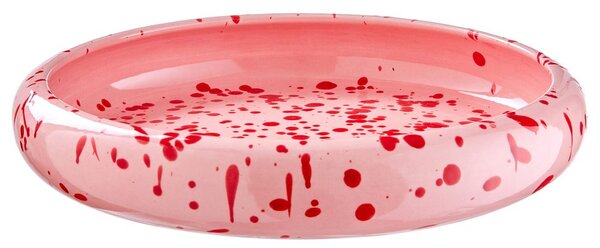 BOOGY SPLASH tésztás tányér 24 cm , rózsaszín/piros