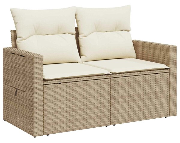 VidaXL Kanapé Szett 5 db Beige és Krémszínű Poli rattan és acél