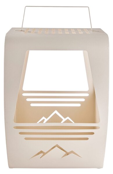 MOUNTAIN LODGE gyertyartó 42 cm sífelvonó , bézs