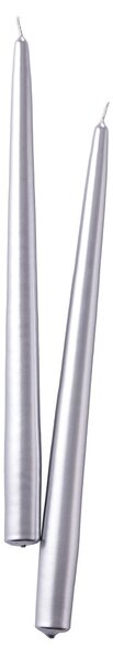 TWIN FLAME gyertya 31cm 2 db , ezüst