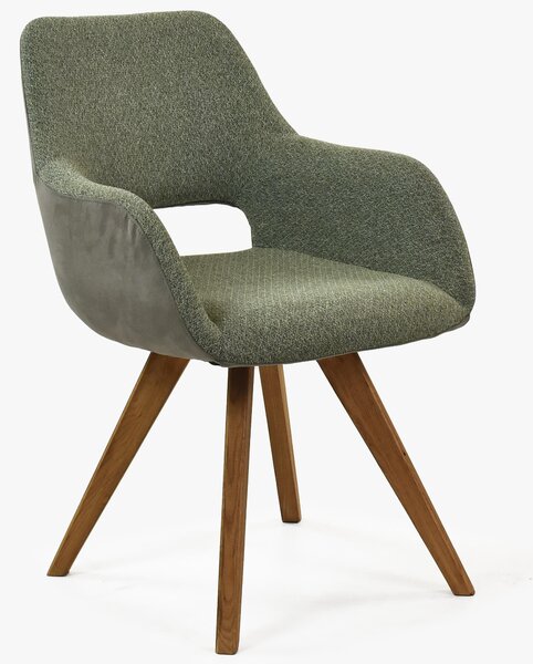 Karfás szék, tölgyfa lábak zöld ASELLA