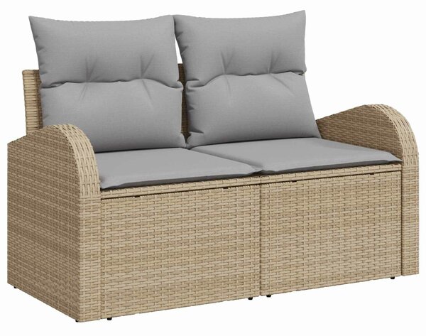VidaXL Kanapé Szett 6 db Beige és Világosszürke Poli rattan és acél