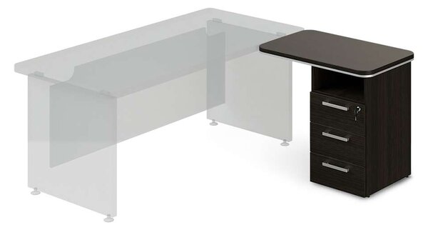 Dokkoló konténer TopOffice 90 x 55 cm, jobb, wenge