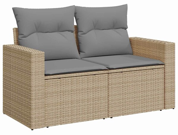 VidaXL Kanapé Szett 5 db Beige és Világosszürke Poli rattan és acél