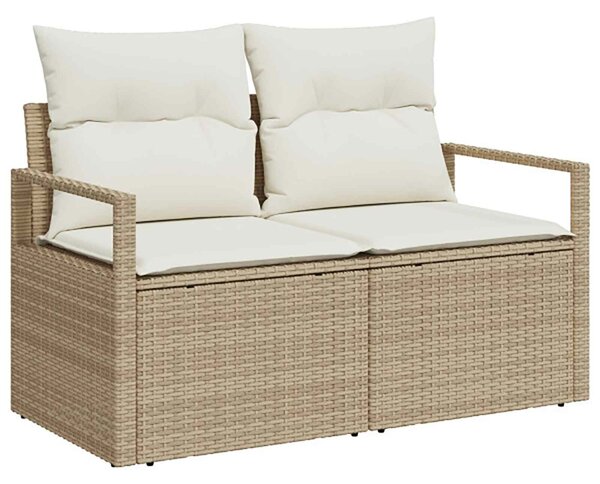 VidaXL Kanapé Szett 6 db Beige és Krémszínű Poli rattan és acél