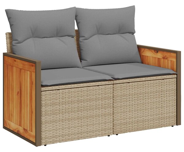 VidaXL Kanapé Szett 5 db Beige és Világosszürke Poli rattan és acél