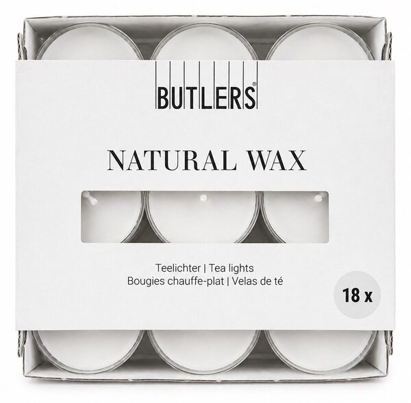 NATURAL WAX mécses 18db, fehér